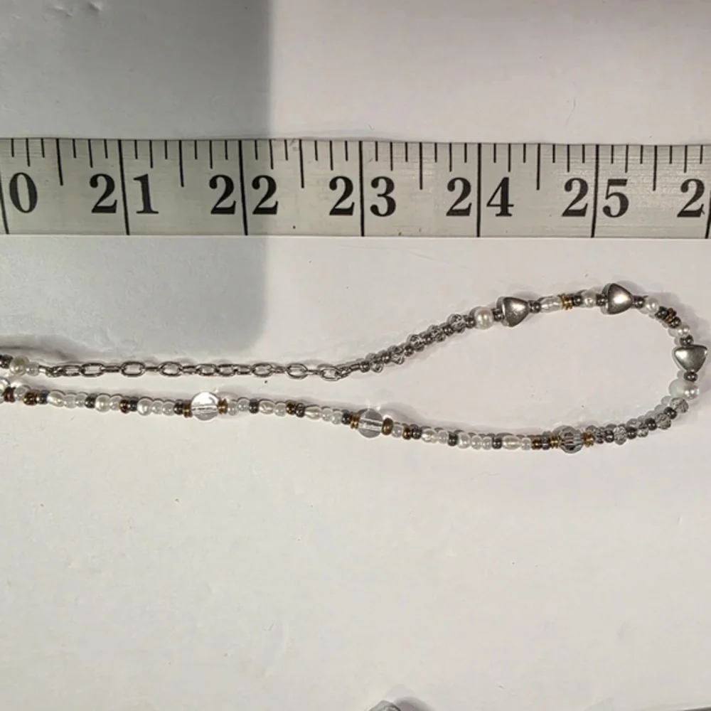 SILPADA‎ Stardust 54 Sterling Silver Brass Pearl Crystal Beaded Necklace - Picture 5 of 12
